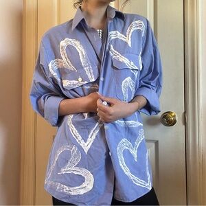 Heart Paint Button Down